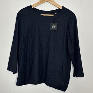 Jarbo Linen Black Blouse top, Size 3, Minimalist, Quiet Luxury, Old money style